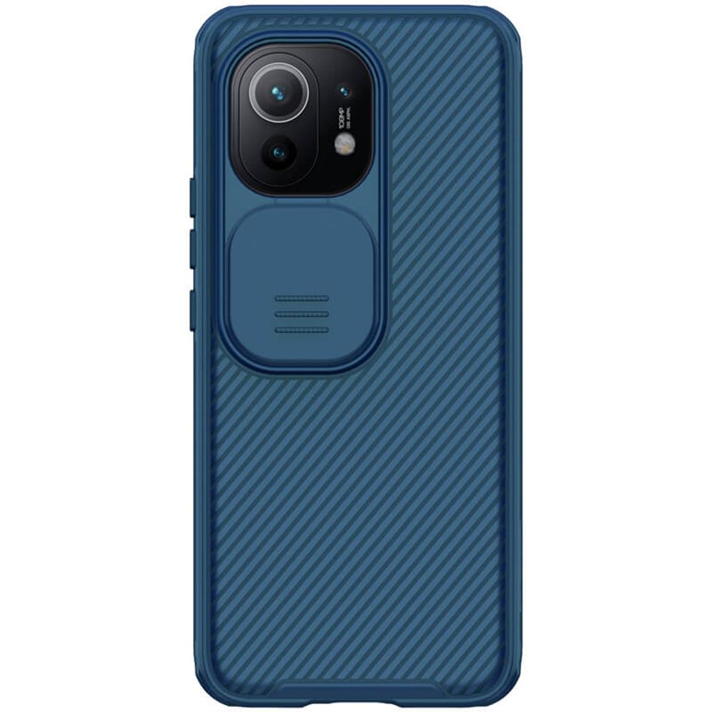 Nillkin Case for Xiaomi Mi 11 5G Cover Hard CamShield with Camera Slide Protective Cover [ Perfect Design Compatible with Xiaomi Mi 11 ] - Blue - Blue