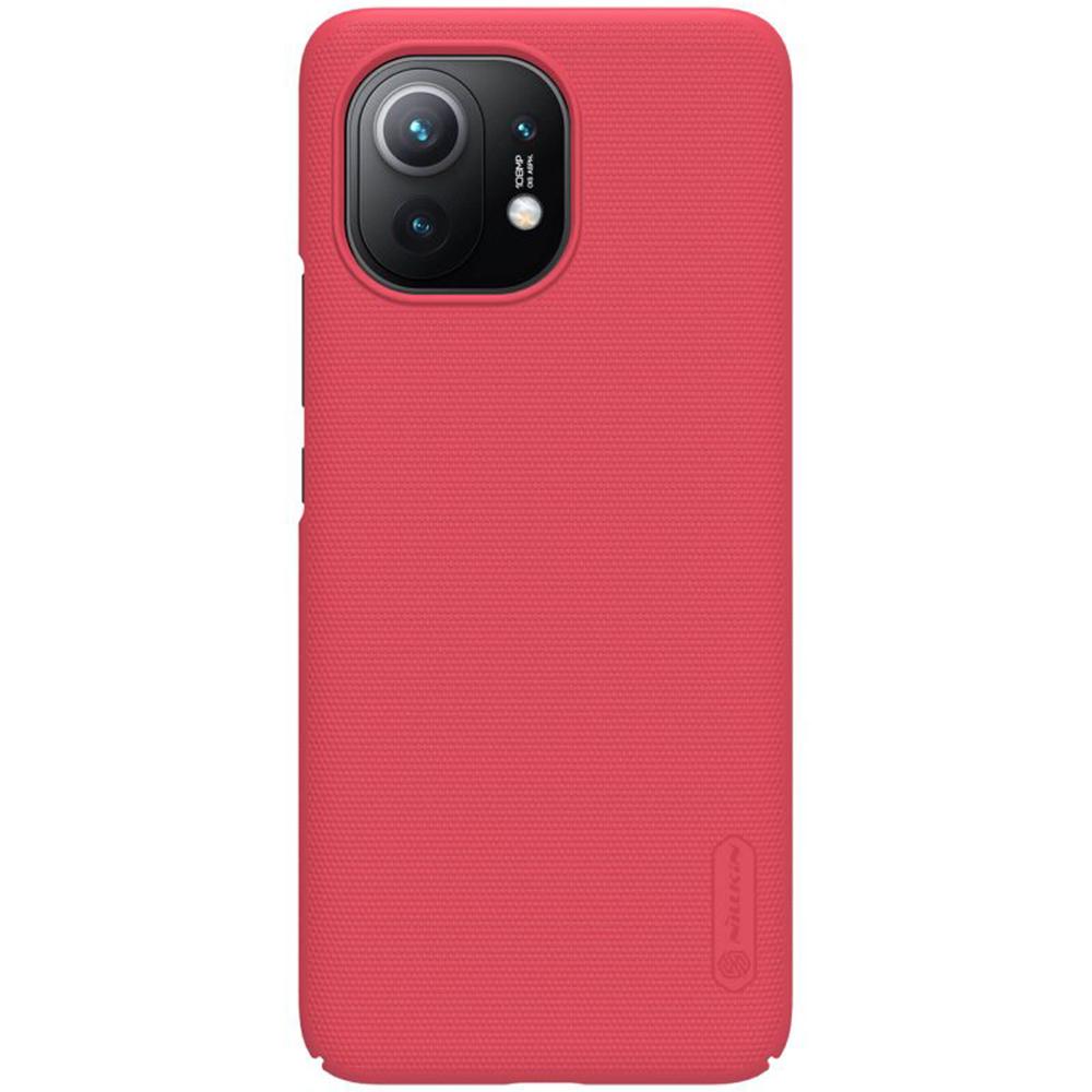 Nillkin Cover Compatible with Xiaomi Mi 11 5G Case Super Frosted Shield Hard Phone Cover [ Slim Fit ] [ Designed Case for Xiaomi Mi 11 5G ] - Red - Red
