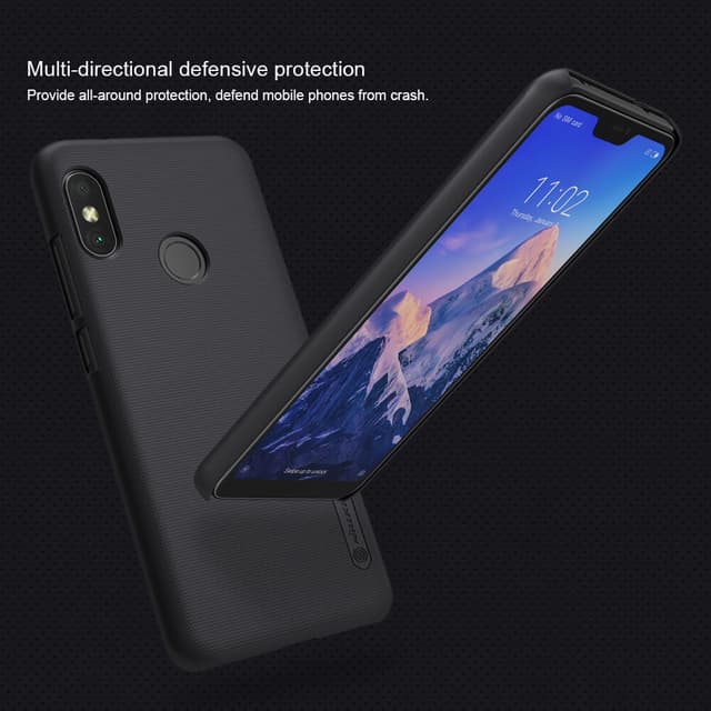 Nillkin Cover Compatible with Xiaomi Mi A2 Lite Case Super Frosted Shield Hard Phone Cover [ Slim Fit ] [ Designed Case for Xiaomi Mi A2 Lite / Redmi 6 Pro ] - Black - Black
