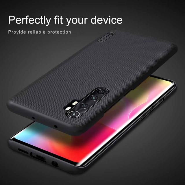 كفر موبايل Nillkin Xiaomi Mi Note 10 Lite Case Mobile Cover Super Frosted Shield Hard Phone Cover with Stand [ Slim Fit ] - Black - SW1hZ2U6MTIyMDI5