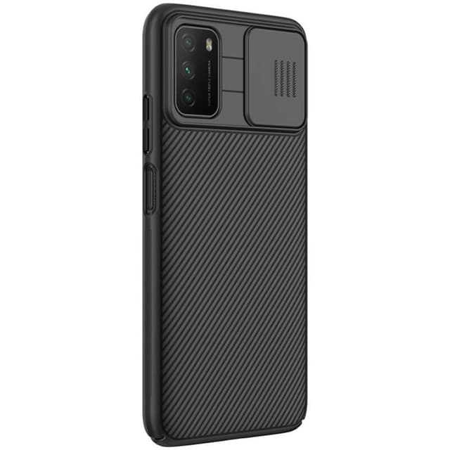 Nillkin Case for Xiaomi Poco M3 Cover Hard CamShield with Camera Slide Protective Cover [ Perfect Design Compatible with Xiaomi Poco M3 ] - Black - Black