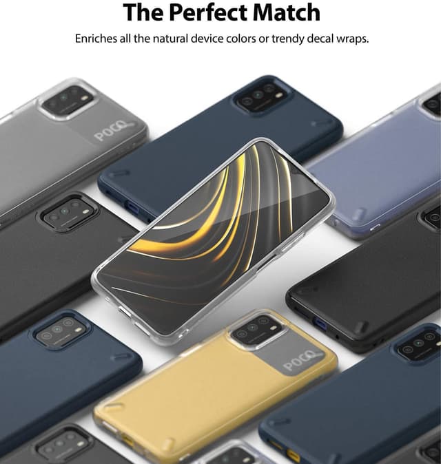 Ringke Onyx Cover Compatible with Xiaomi Poco M3, Tough Rugged Durable Shockproof Flexible Premium TPU Protective Phone Back Case for Poco M3 - Navy - Navy