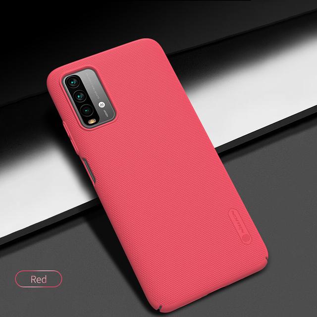 Nillkin Cover Compatible with Xiaomi Redmi 9T Case Super Frosted Shield Hard Phone Cover [ Slim Fit ] [ Designed Case for Xiaomi Redmi 9T ] - Red - Red