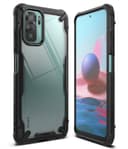 Ringke Case Compatible with Xiaomi Redmi Note 10 / 10S Hard Fusion-X Ergonomic Transparent Shock Absorption TPU Bumper [ Designed Case for Xiaomi Redmi Note 10 / 10S ] - Black - Black