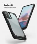 Ringke Case Compatible with Xiaomi Redmi Note 10 / 10S Hard Fusion-X Ergonomic Transparent Shock Absorption TPU Bumper [ Designed Case for Xiaomi Redmi Note 10 / 10S ] - Black - Black