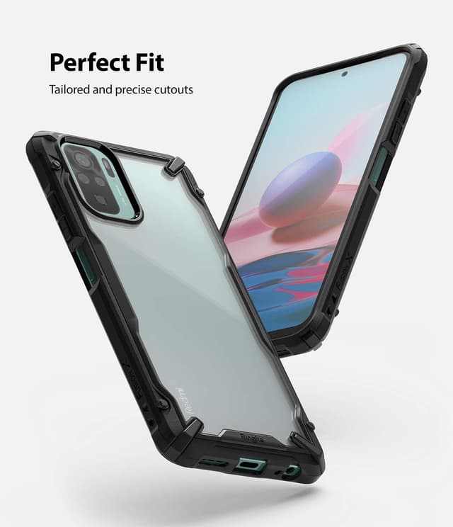 Ringke Case Compatible with Xiaomi Redmi Note 10 / 10S Hard Fusion-X Ergonomic Transparent Shock Absorption TPU Bumper [ Designed Case for Xiaomi Redmi Note 10 / 10S ] - Black - Black