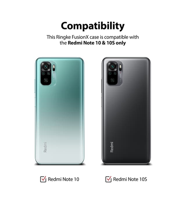 Ringke Case Compatible with Xiaomi Redmi Note 10 / 10S Hard Fusion-X Ergonomic Transparent Shock Absorption TPU Bumper [ Designed Case for Xiaomi Redmi Note 10 / 10S ] - Camo Black - Camo Black