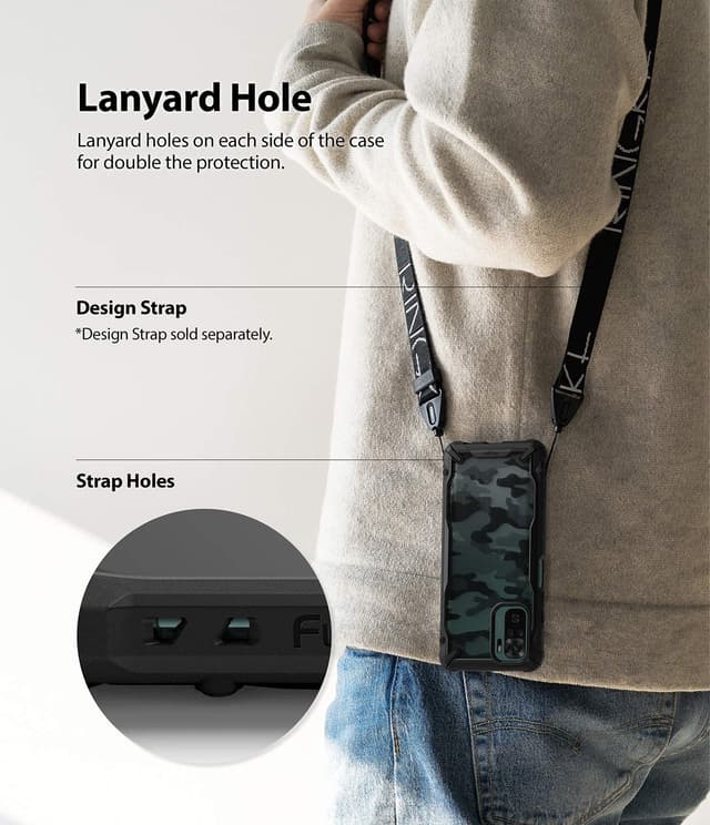 Ringke Case Compatible with Xiaomi Redmi Note 10 / 10S Hard Fusion-X Ergonomic Transparent Shock Absorption TPU Bumper [ Designed Case for Xiaomi Redmi Note 10 / 10S ] - Camo Black - Camo Black