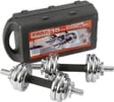 york fitness 15kg chrome dumbbell set and case