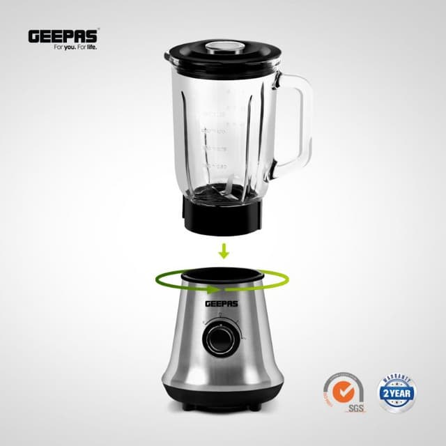 خلاط يدوي كهربائي جيباس 700 واط Geepas 1.5L Glass Jug Food Blender Smoothie Maker