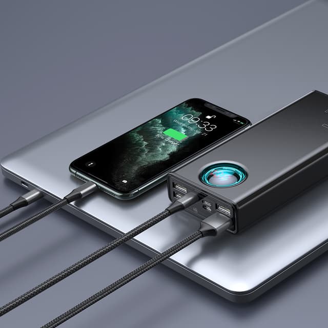بوربانك بقوة 65W Baseus Amblight Digital Display Quick Charge Power Bank 30000mAh 65W