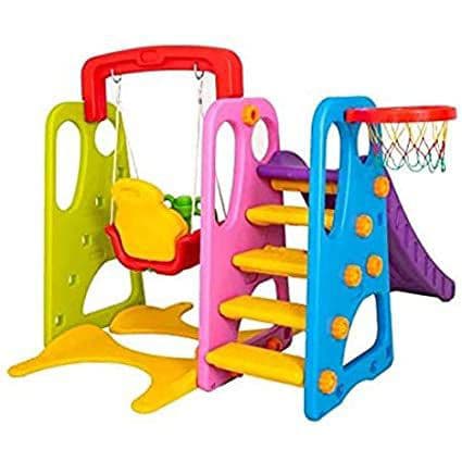 Rainbowtoys 3 In 1 Outdoor Play Structure With Slide