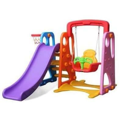Rainbowtoys 3 In 1 Outdoor Play Structure With Slide