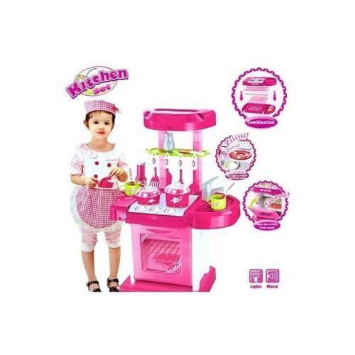 Battery operated kitchen toy top set