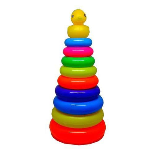 لعبة الحلقات الملونة 10-Piece Rainbow Duck Donut Ring Set