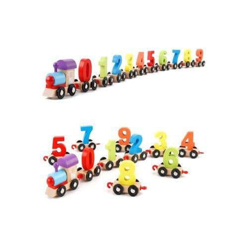 لعبة قطار الأرقام الخشبية Misstiara 11-Piece Wooden Number Train Set