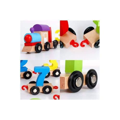 لعبة قطار الأرقام الخشبية Misstiara 11-Piece Wooden Number Train Set