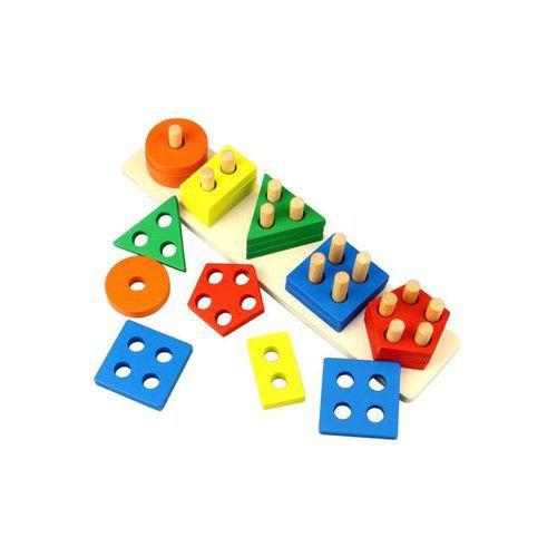 لعبة الأشكال الخشبية للأطفال Dreampark 21-Piece Wooden Shape Sorting Stacking Block Set