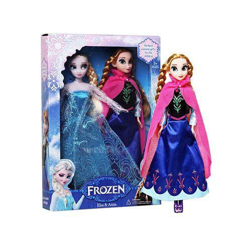 دمية ملكة الثلج (2 قطع )Forzen 2-Piece Cartoon Princess Anna And Elsa Doll Set