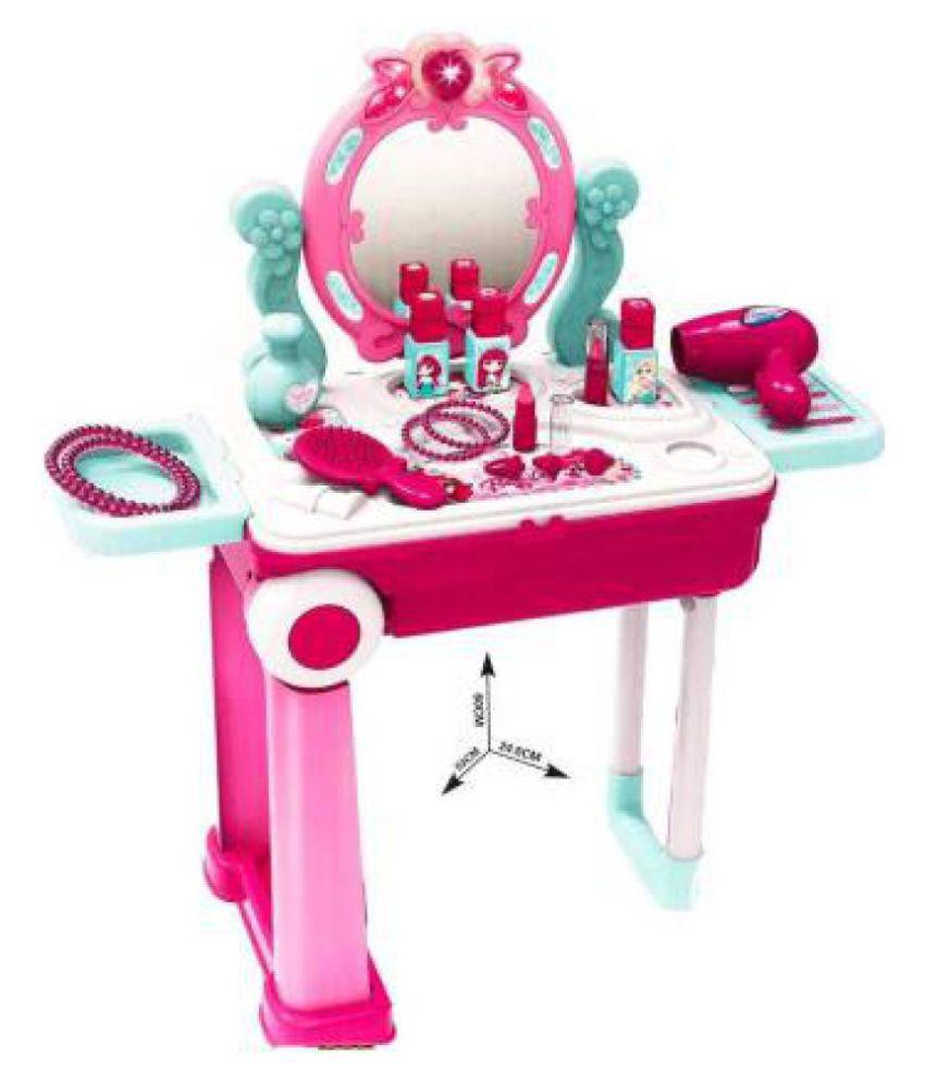 Jgg Jain Gift Gallery Dressing Play Set with Luggage Trolley, Pink