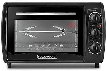 Black&Decker Black+Decker 19l Double Glass Multifunction Toaster Oven With Rotisserie For Toasting/ Baking/ Broiling Black Tro19rdg B5 2 Years Warranty
