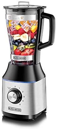 BLACK&amp;DECKER Black+Decker 700W High Speed Premium Blender with Glass Jar Black/Silver  BX650G B5 2 Years Warranty