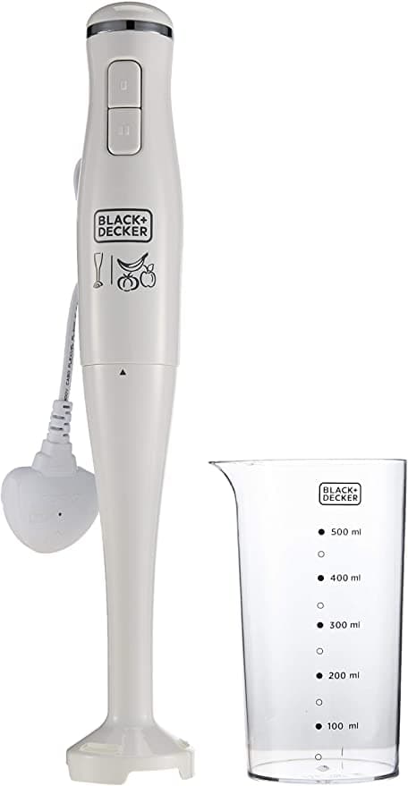 خلاط يدوي 300 واط Black+Decker 300W 2 Speed Stick Hand Blender with Calibrated Beaker