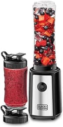 BLACK&DECKER Black+Decker 300W 6 Piece Personal Compact Sports Blender/Smoothie Maker Silver/Black SBX300 B5