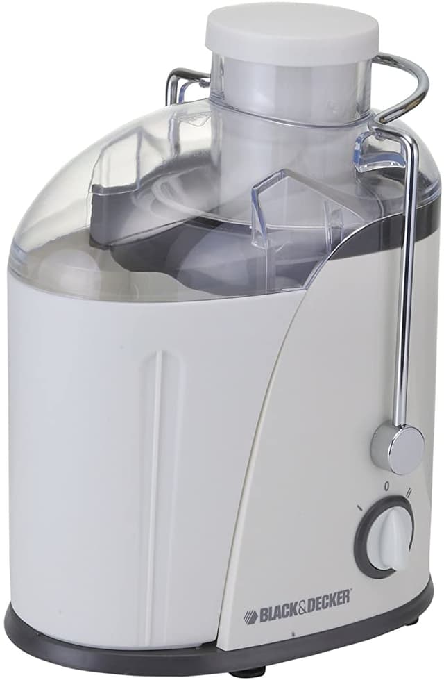 عصارة بطيئة للفواكه 400 واط 1.3 لتر أبيض بلاك اند ديكر Black+Decker White 1.3L 400W Juicer Extractor With Wide Chute
