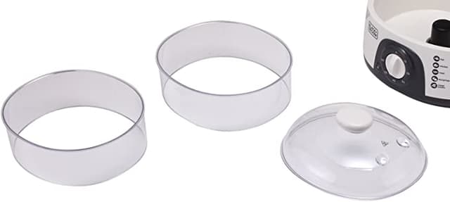 BLACK&amp;DECKER Black+Decker 775W 10 Liter 3 Tier Food Steamer with Timer White  HS6000 B5 2 Years Warranty