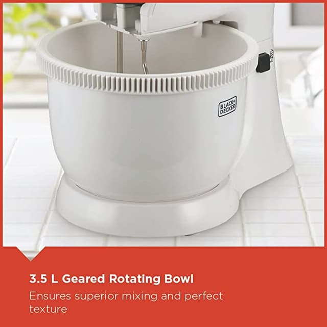 خلاط يدوي 300 واط Black+Decker 5 Speed Multifunction Bowl And Stand Mixer