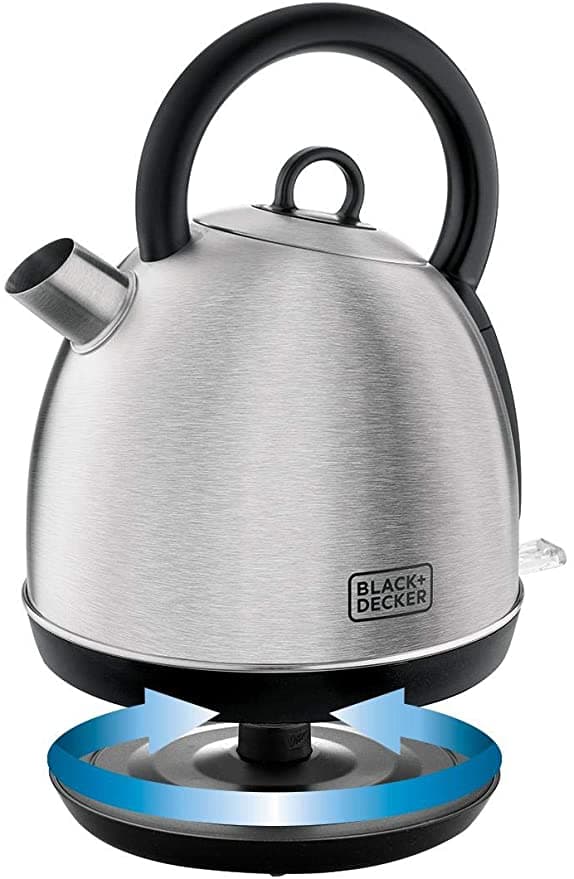 غلاية كهربائية 2200 واط Black+Decker Stainless Steel Cordless Dome Kettle