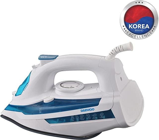 Daewoo 2400W Steam Iron with Ceramic Soleplate, AntiDrip, AntiCalc, Auto ShutOff, Self Clean, Spray & Steam Function Korean Technology - SW1hZ2U6MTY4MjYz