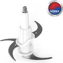 Daewoo 500W 1.8L Stainless Steel Food Chopper with Glass Bowl, Quad Blade, Mincer & Grinder Function Korean Technology