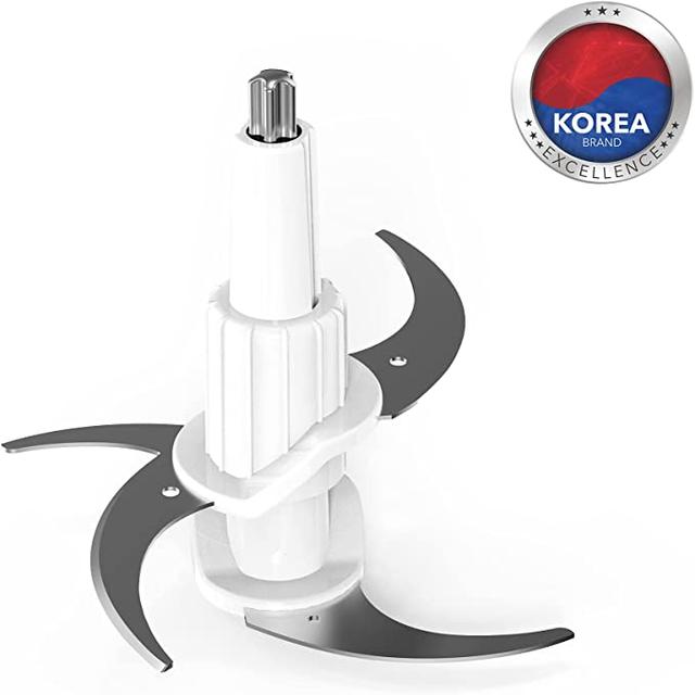 Daewoo 500W 1.8L Stainless Steel Food Chopper with Glass Bowl, Quad Blade, Mincer & Grinder Function Korean Technology