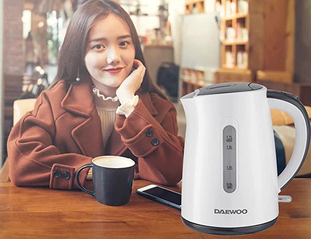 Daewoo 1.7 Liter Electric Kettle 2200W Korean Technology - SW1hZ2U6MTY4MjIy