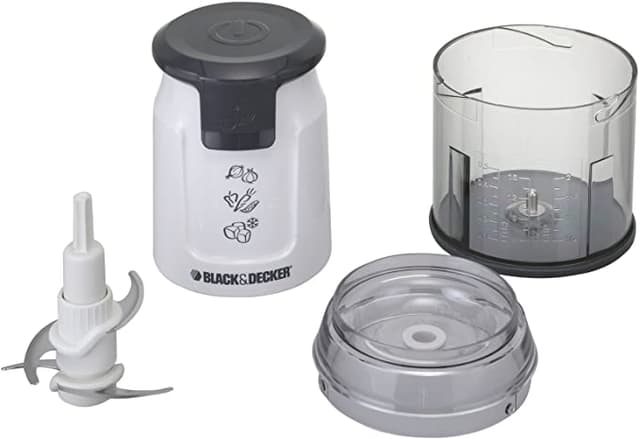 BLACK&amp;DECKER Black+Decker 500W Dual Blade Vertical Chopper with Ice Crusher White  FC300 B5 2 Years Warranty