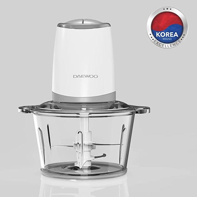 Daewoo 500W 1.8L Food Chopper with Glass Bowl, Quad Blade, Mincer & Grinder Function Korean Technology