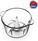 Daewoo 500W 1.8L Food Chopper with Glass Bowl, Quad Blade, Mincer & Grinder Function Korean Technology