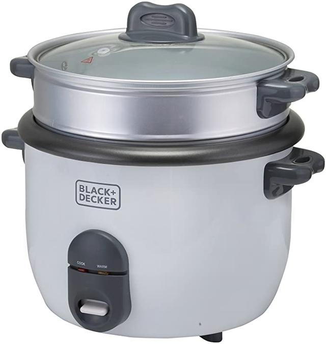 قدر ضغط 1.8 لتر Black+Decker 2-in-1 Non-Stick Rice Cooker with Steamer