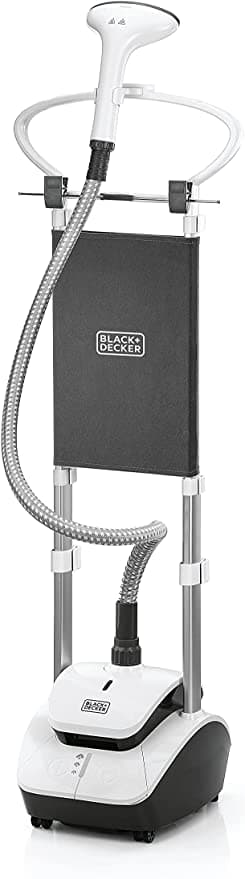 BLACK&amp;DECKER Black+Decker Garment Steamer with Double Pole 2000 W 2.4 Liter 3 Stage White/Grey  GST2000 B5 2 Years Warranty