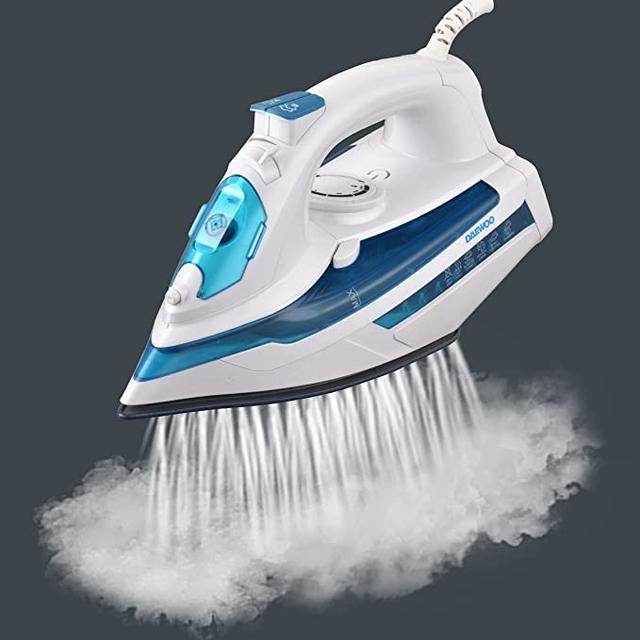 Daewoo 2400W Steam Iron with Ceramic Soleplate, AntiDrip, AntiCalc, Auto ShutOff, Self Clean, Spray & Steam Function Korean Technology - SW1hZ2U6MTY4MjY5