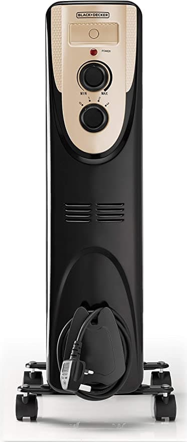 BLACK&DECKER Black+Decker 2000W 9 Fin Oil Radiator Heater Black  OR090D B5