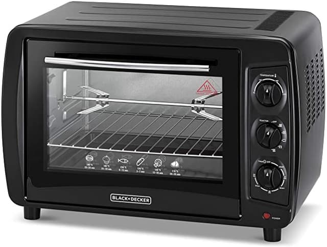BLACK&DECKER Black+Decker 35L Double Glass Multifunction Toaster Oven with Rotisserie for Toasting/ Baking/ Broiling Black  TRO35RDG B5 2 Years Warranty
