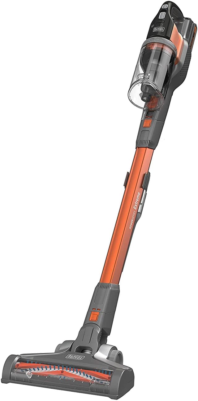 BLACK&amp;DECKER Black+Decker 18V 4 in 1 Li Ion Cordless Powerseries EXTREME Upright Stick Vacuum Cleaner Orange  BHFEV182C GB 2 Years Warranty