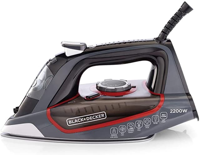مكواة بخار للملابس 2200 واط Black+Decker Steam Iron Ceramic Soleplate