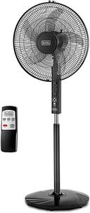 BLACK&DECKER Black+Decker 16 Inch 3 Speed Pedestal Stand Fan with Remote Control Black  FS1620R B6