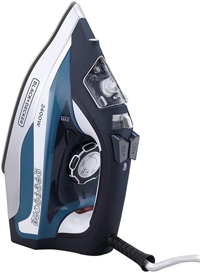 BLACK&amp;DECKER Black+Decker 2400W Steam Iron With Ceramic Soleplate Auto Shut Off Blue  X2150 B5 2 Years Warranty