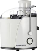 عصارة بطيئة للفواكه 400 واط 1.3 لتر أبيض بلاك اند ديكر Black+Decker White 1.3L 400W Juicer Extractor With Wide Chute