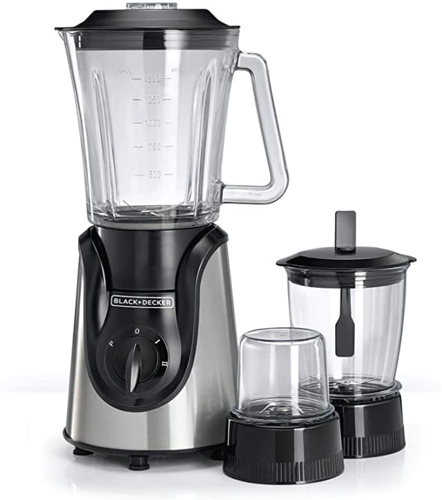 BLACK&amp;DECKER Black+Decker Glass Blender 600W Bx600G B5 Black/Silver 2 Year Warranty